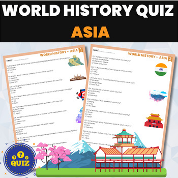 Preview of World History and Geography Asia Quiz | Asian History and Geography Quiz