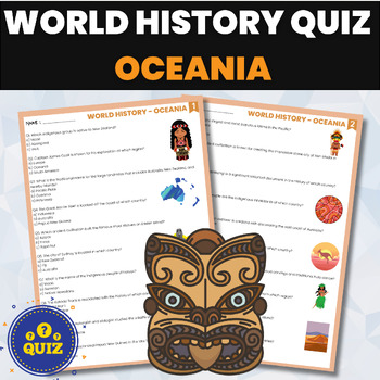 Preview of World History and Geography OCEANIA Quiz | Australia New Zealand and Pacific