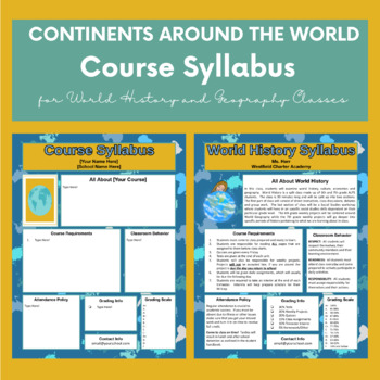 Preview of World History and Geography Syllabus Editable on Google Slides 
