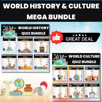 Preview of World History and World Cultures MEGA BUNDLE Quiz 