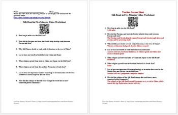 world history in 4 minutes video worksheet collection by
