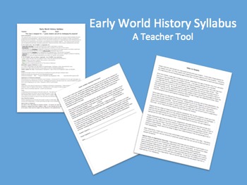 Preview of World History or World Studies Syllabus (Advanced Class)