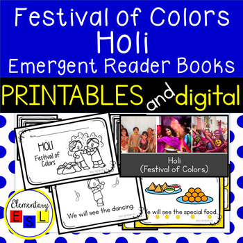 Preview of World Holiday: Holi (India Festival of Colors) Emergent Reader Sight Word Books
