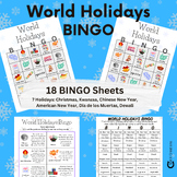 World Holidays BINGO: Kwanzaa, Christmas, Hanukkah, Dewali