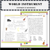 World Instrument  Crossword & Wordsearch 3-5 Music Activit