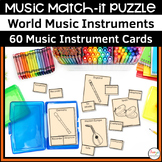 World Instruments Match It Puzzle Cards | Music Classroom Game