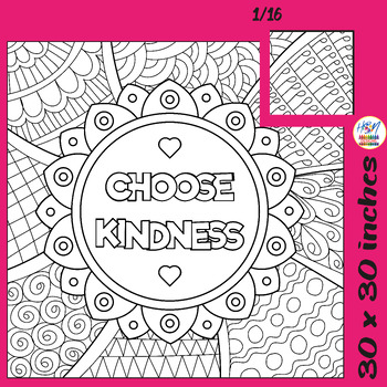 Preview of World Kindness Collaborative Coloring Poster - Harmony Day - Mental Health Decor