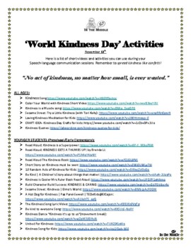 Preview of World Kindness Day Activities