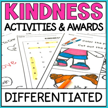 Preview of Kindness Challenge Activities Differentiated and Be Kind Awards Social Emotional