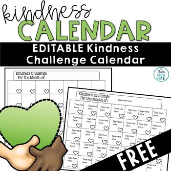 Preview of World Kindness Day The Great Kindness Challenge Activity Calendar FREE
