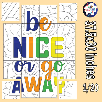 Preview of World Kindness Day Collaborative Classroom Poster - Be Kind / Harmony Day decor