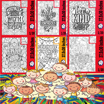Preview of World Kindness Day Collaborative Poster/Bundle,Harmony Day Activities