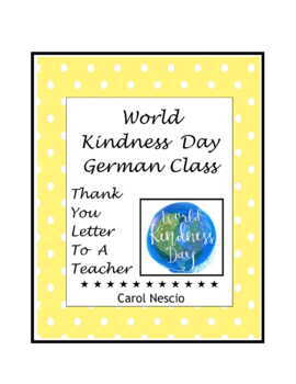 Preview of World Kindness Day ~ Thank You Letter To A Teacher ~ For German Class