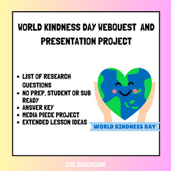 Preview of World Kindness Day WebQuest & Presentation Bundle