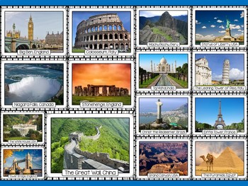 Famous World Landmarks Posters | Social Studies Vocabulary | Geography