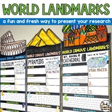 World Landmarks Research Report Project Templates Banners,