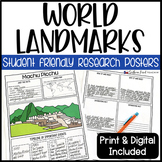 World Landmarks Research Project Posters - Printable and Digital