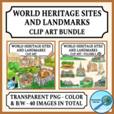 World Landmarks and Heritage Sites Clip Art Bundle
