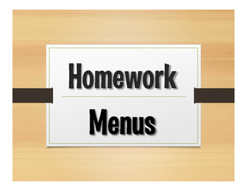 Preview of Spanish Homework Menus