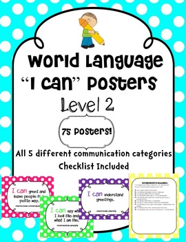 Preview of World Language "I Can" Posters Level 2