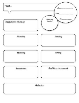 Preview of World Language Lesson Plan Template