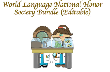 Preview of World Language National Honor Society Bundle (Editable)