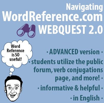Preview of World Language - Navigating WordReference.com Webquest - ADVANCED version