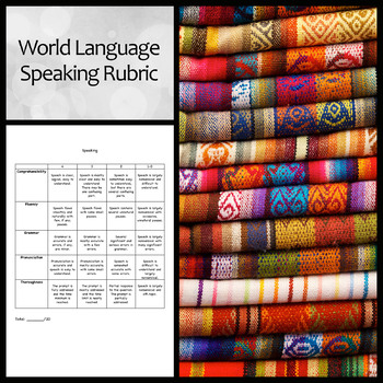Preview of World Language Speaking Rubric for Spanish, French, etc.