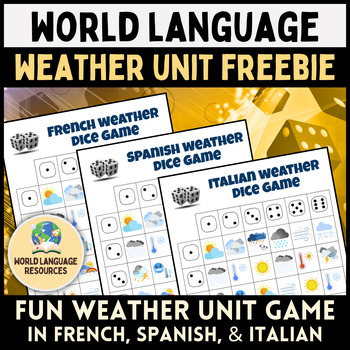 Preview of World Language Weather Dice Game Freebie - Spanish, French, Italian