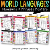 World Languages Numbers and Phrases Printable Posters