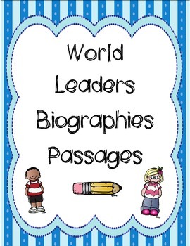 Preview of World Leaders Biographies Passages Bundle