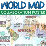 World Map Geography Collaboration Collaborative Coloring P