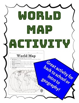 Preview of World Map Activity: Basic Geography