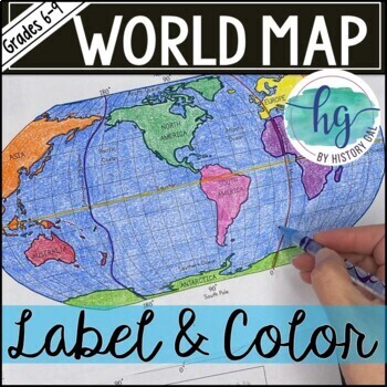 Preview of World Map Activity (Print and Digital)