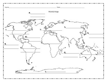 World Map Activity with Rubric by Willow Works | TpT