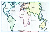 World Map: Continents and Oceans