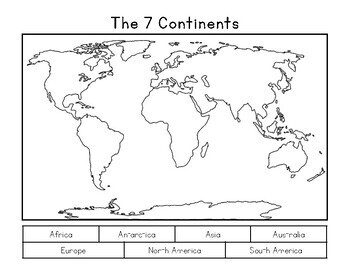 world map continents blank printable