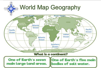 Preview of World Map Geography Flipchart