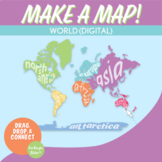 World Map Label and Assemble Continents and Oceans | Digital