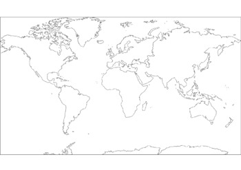 Preview of World Map Outline PNG (Continents are white back ground)