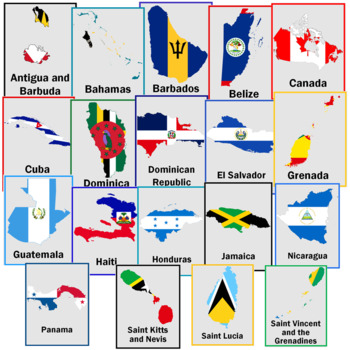 World Map Posters | 45 North American Flag Map Geography Posters ...