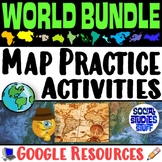 World Map Practice Activities BUNDLE | 11 Continents and R