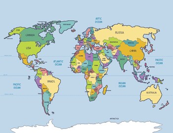 World Map Printable Activities For Kids Distance Learning Coloring Countries