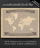 World Map Printable - Printable Editable Map Instant Downl
