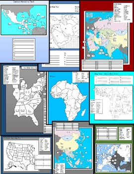 Preview of World Map Tests