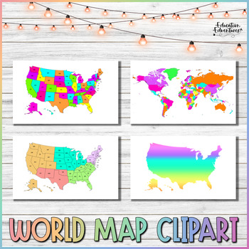 Preview of World Map | United States Map | US Region Map Clipart