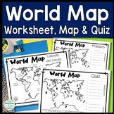 World Map: World Map Quiz (Test) and Map Worksheet | 7 Con