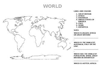 World Map and Comparatives by asma chihab | TPT