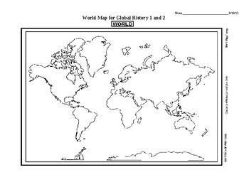 World Map hand out by History and Early Childhood combined | TPT