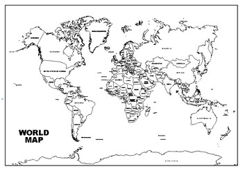 World Map with Countries by TEACH NOUHY | TPT